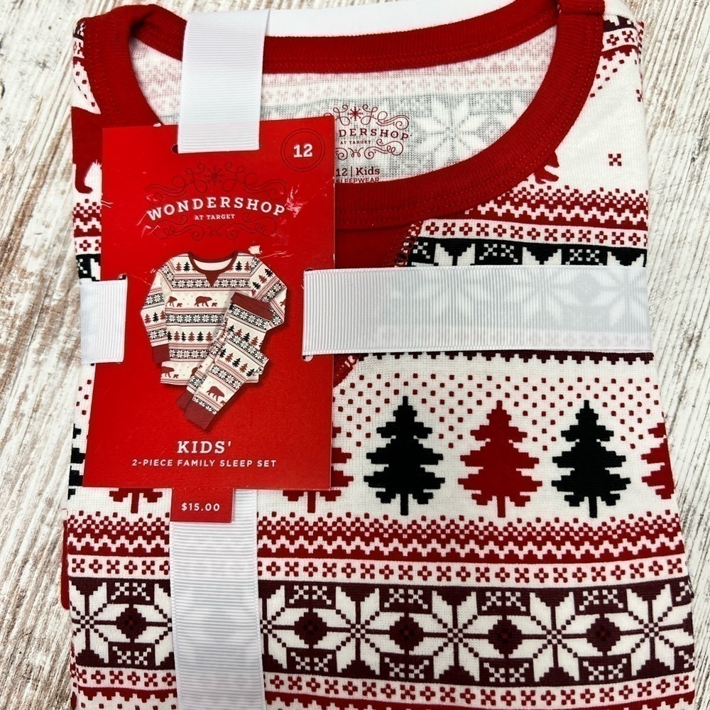 KIDS Wondershop Holiday 2 pc PJ Set Sz 12